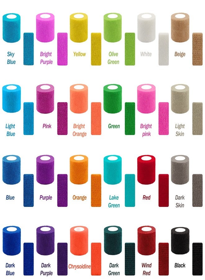 BQTQ 96 Rolls Self Adhesive Bandage Wrap Tape 2 Inch Self Adherent Wrap Self Stick Bandage Athletic Wraps Tape Stretch Bandages for Wrist Ankle Swelling Sprains (Rich Color) - Image 3